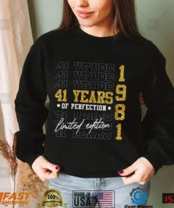 Womens Limited Edition 1981 41 Years Old 41st Birthday Gifts V Neck T Shirt