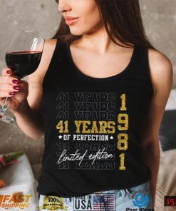 Womens Limited Edition 1981 41 Years Old 41st Birthday Gifts V Neck T Shirt