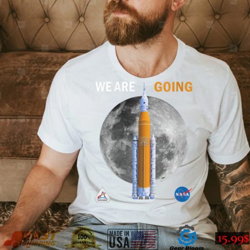 Womens NASA Artemis we are going Moon SLS Insignia Meatball V Neck T Shirt