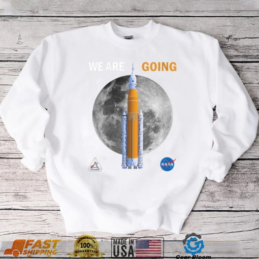 Womens NASA Artemis we are going Moon SLS Insignia Meatball V Neck T Shirt