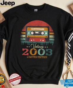 Womens Vintage Cassette Tape 2003 Birthday V Neck T Shirt
