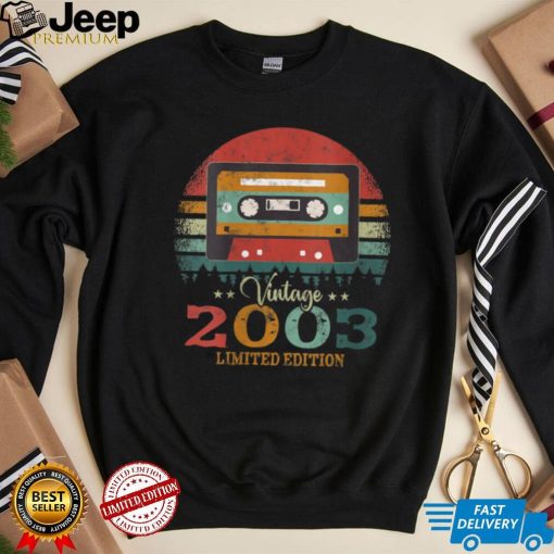 Womens Vintage Cassette Tape 2003 Birthday V Neck T Shirt