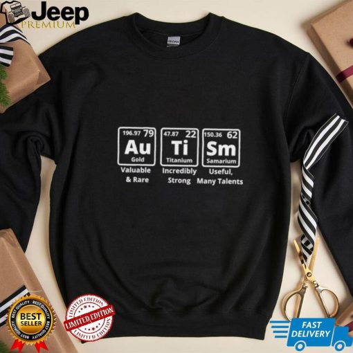 Autism periodic table elements spelling shirt