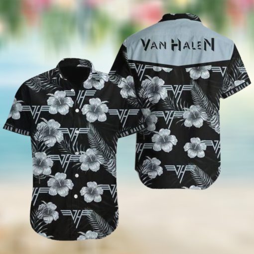 an Halen Hawaiian V Graphic Print Short Sleeve Hawaiian Casual Shirt