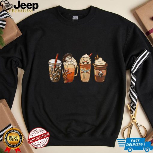 Horror Movie And Coffee Halloween Spooky Season Coffee Lover T Shirt