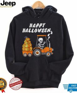 Happy Halloween Skeleton Riding Tractor Boys Kids Toddler T Shirt