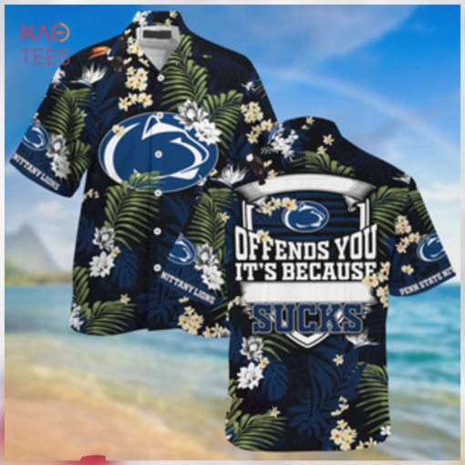 limited penn state nittany lions summer hawaiian shirt and shorts with tropical patterns for fans