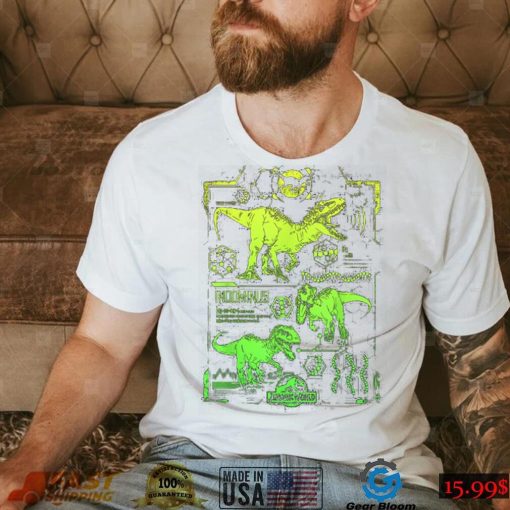 Jurassic+Park+Jurassic+World+Indominus+Rex+Green+Schematic+T Shirt m7S8P