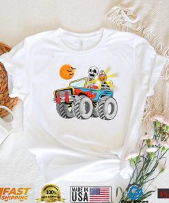 Funny Halloween Skeleton Monster Truck Kids Boys Toddler T Shirt