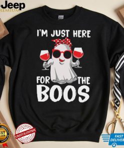 I'm Just Here For The Boos Halloween Women Ghost Cute Funny Long Sleeve T Shirt