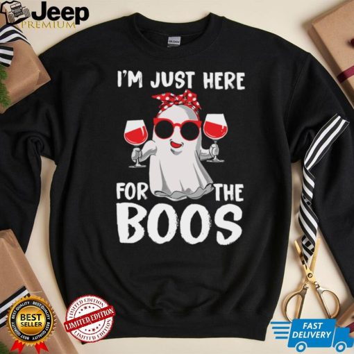 I’m Just Here For The Boos Halloween Women Ghost Cute Funny Long Sleeve T Shirt