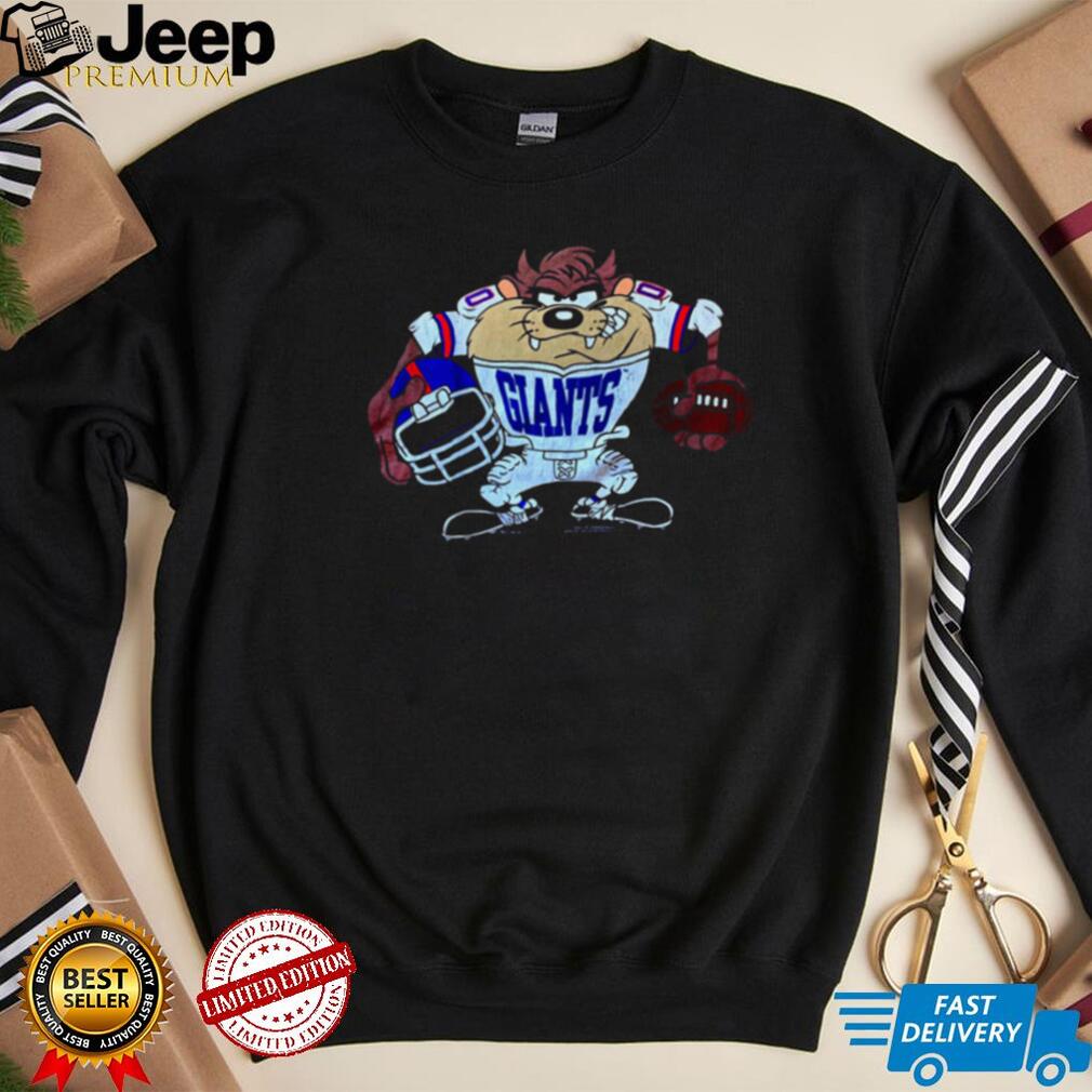 Looney Tunes TAZ 1993 Player New York Giants T Shirt