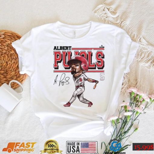 Albert Pujols T Shirt St. Louis Baseball Albert Pujols St. Louis Cartoon WHT