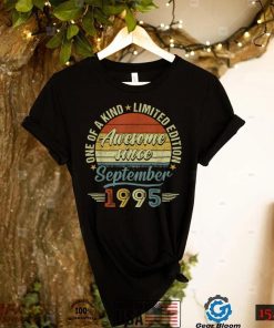 27 Years Old Gift Awesome Since September 1995 27th Birthday T Shirt