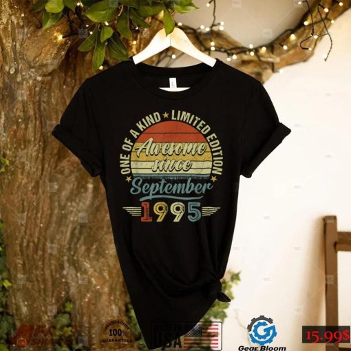 27 Years Old Gift Awesome Since September 1995 27th Birthday T Shirt