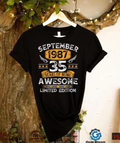 35 Years Old Gifts Vintage September 1987 35th Birthday T Shirt