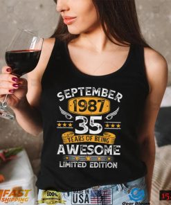 35 Years Old Gifts Vintage September 1987 35th Birthday T Shirt