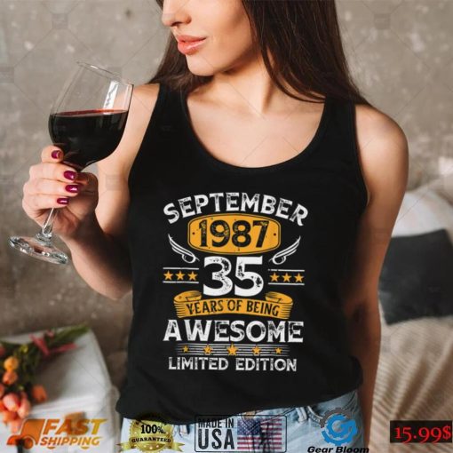 35 Years Old Gifts Vintage September 1987 35th Birthday T Shirt