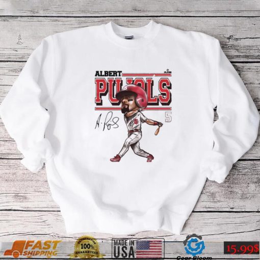 Albert Pujols T Shirt St. Louis Baseball Albert Pujols St. Louis Cartoon WHT