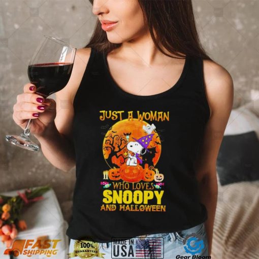 Charlie Brown Halloween Tee Shirt Just A Woman Who Loves Snoopy And Halloween