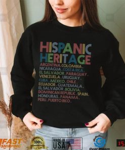 Hispanic Heritage Month Latino Countries Names Retro Vintage T Shirt