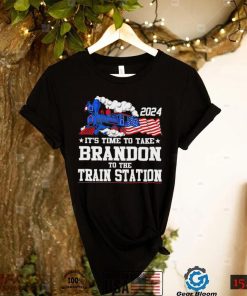 Train it’s time to take Brandon to the train station 2024 American flag shirt