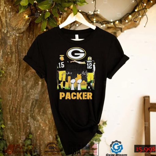 Bart Starr Aaron Rodgers Signature Super Bowl 2022 Green Bay Packers T shirt