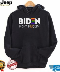 Biden Fight F45cism Anti Republican Pride Flag LGBTQ T Shirt