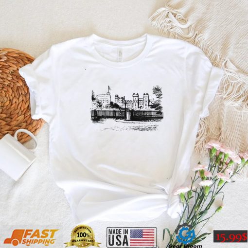 Black And White Aesthetic Design Of Windsor Castle Unisex T Shirt