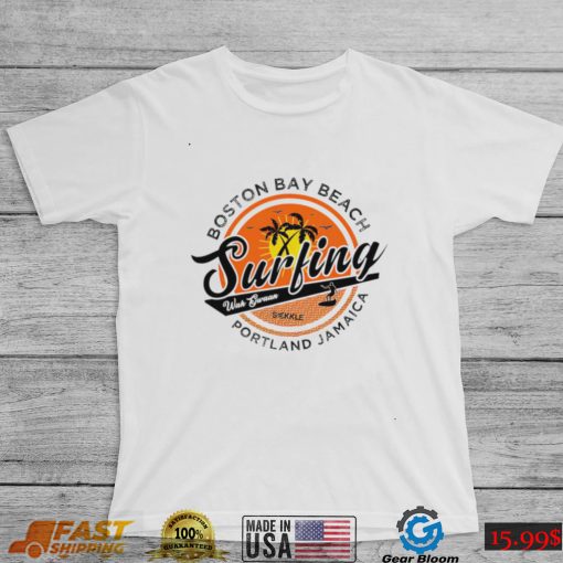 Boston Bay Beach surfing Portland Jamaica logo shirt