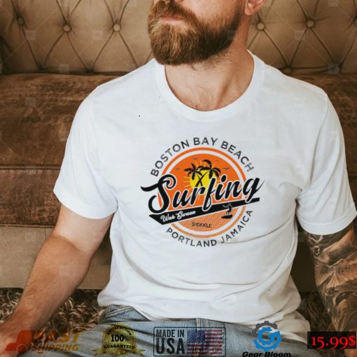 Boston Bay Beach surfing Portland Jamaica logo shirt