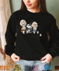 Charlie Brown Halloween Tee Shirt Frightened Charlie Brown Snoopy And Linus Van Pelt Halloween