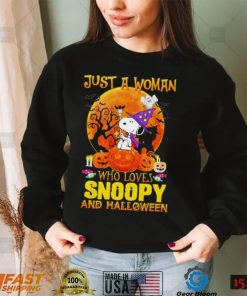 Charlie Brown Halloween Tee Shirt Just A Woman Who Loves Snoopy And Halloween