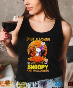 Charlie Brown Halloween Tee Shirt Just A Woman Who Loves Snoopy And Halloween