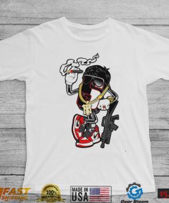 Chicago Bulls logo smoking with gun shirt