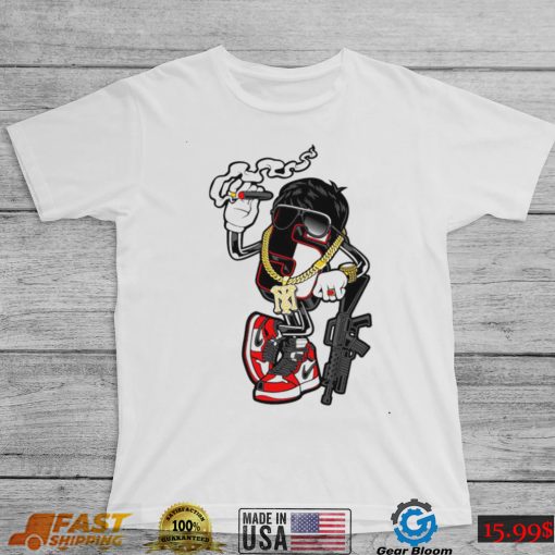 Chicago Bulls logo smoking with gun shirt