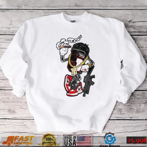 Chicago Bulls logo smoking with gun shirt