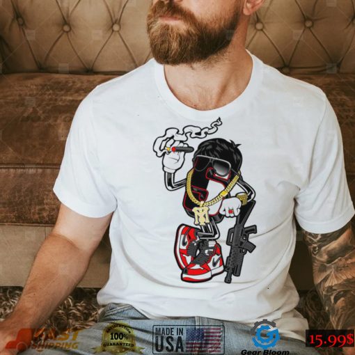 Chicago Bulls logo smoking with gun shirt