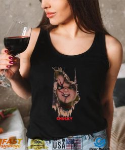 Child’s Play Shirts Child’s Play Broken Door Here’s Chucky Poster
