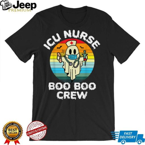 Critical Care Nurse Retro Halloween Ghost Costume ICU Nurse T Shirt