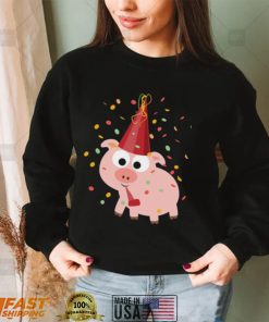 Cute Confetti Party Funny Pig Design Unisex Sweatshirt