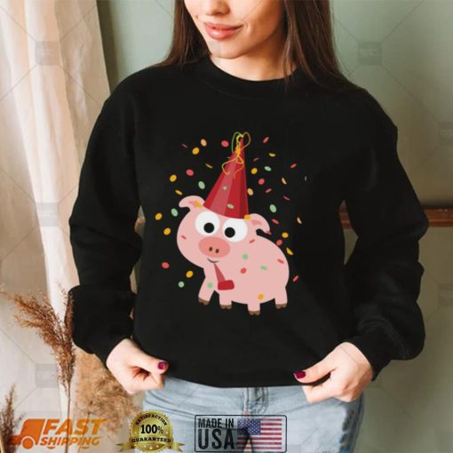 Cute Confetti Party Funny Pig Design Unisex Sweatshirt