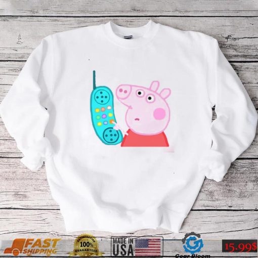 Cute Pepa Phone Funny Pig Design Unisex Sweatshirt