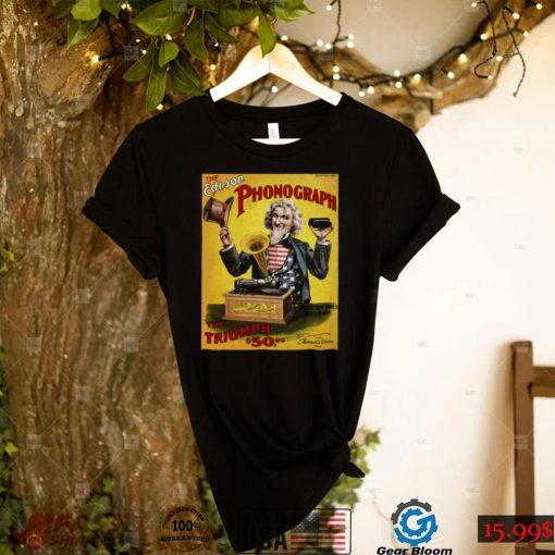 Edison Phonograph Vintage Uncle Sam Us Advertising Print Unisex T Shirt