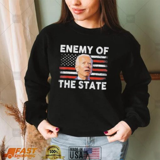 Enemy Of State Trump Quotes American Patriotic USA Flag Shirt