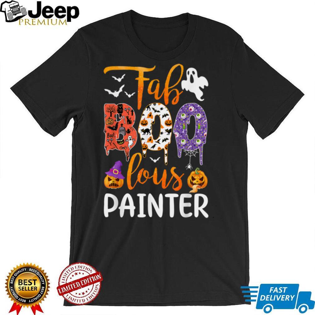 Fab Boo Lous Painter Boo Ghost Pumpkin Halloween Painter T Shirt