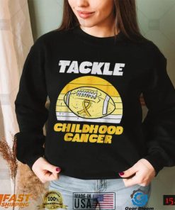 Football Tackle Childhood Cancer Awareness Ribbon T Shirt