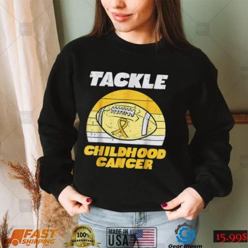 Football Tackle Childhood Cancer Awareness Ribbon T Shirt