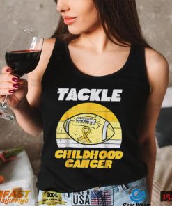 Football Tackle Childhood Cancer Awareness Ribbon T Shirt