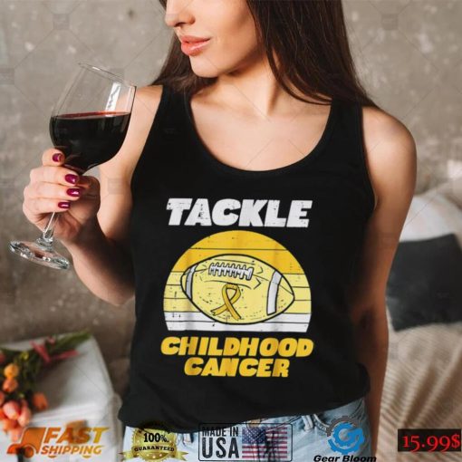 Football Tackle Childhood Cancer Awareness Ribbon T Shirt